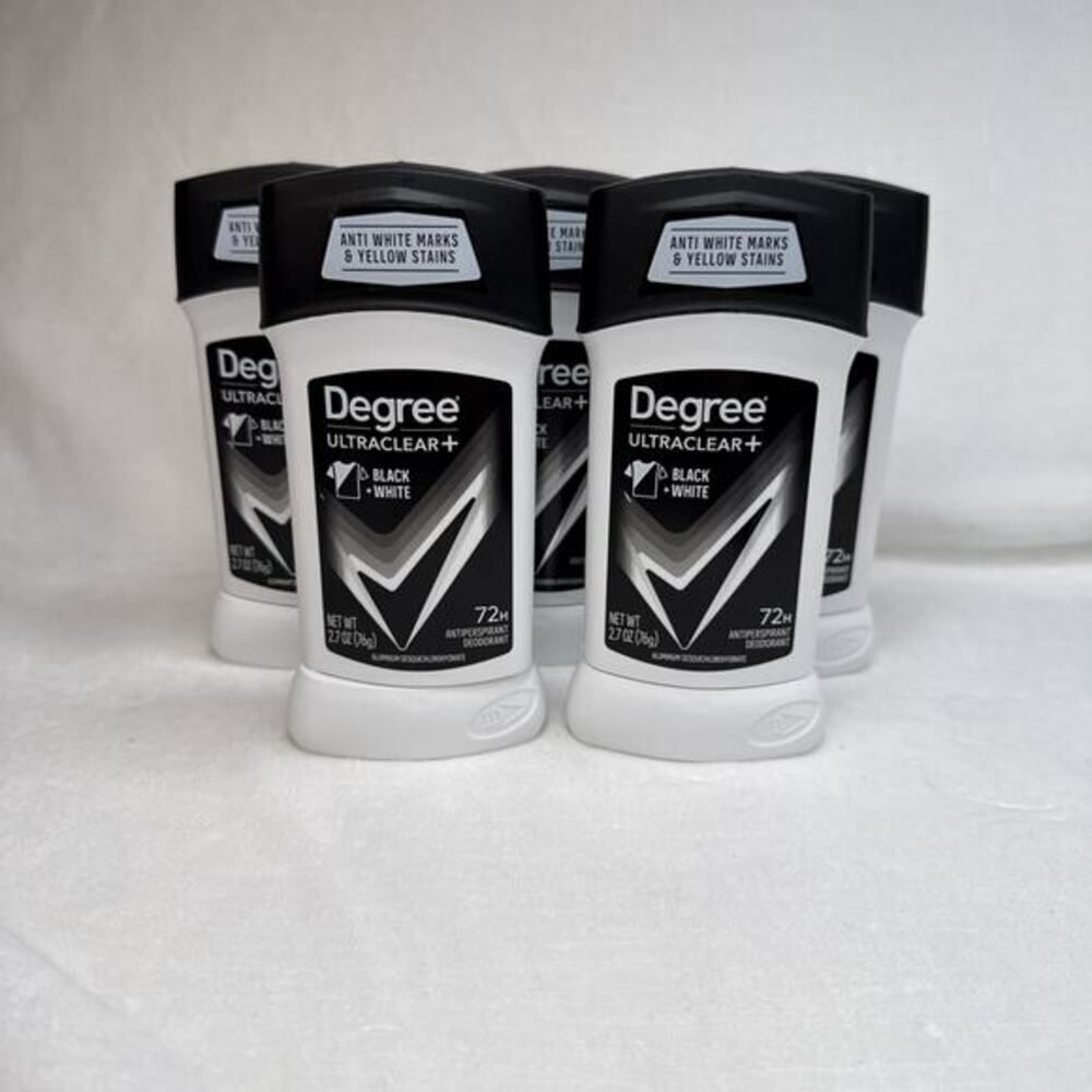 DEGREE Men UltraClear+ Deodorant Stick, 5-Unit, Black&White, 2.7 Oz Each
